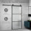 Homcom Puerta Corredera Negro 91.4 x 4 x 203.2 cm 5