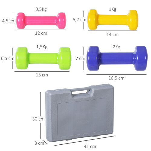Homcom Set de Mancuerna Multicolor 41 x 30 x 8cm 2
