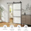 Homcom Puerta Corredera Negro 91.4 x 4 x 203.2 cm 6