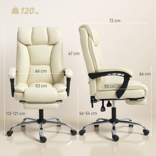 Homcom Silla de Escritorio Beige 66 x 72 x 121 cm 1