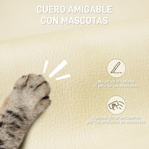 Homcom Silla de Escritorio Beige 66 x 72 x 121 cm 2