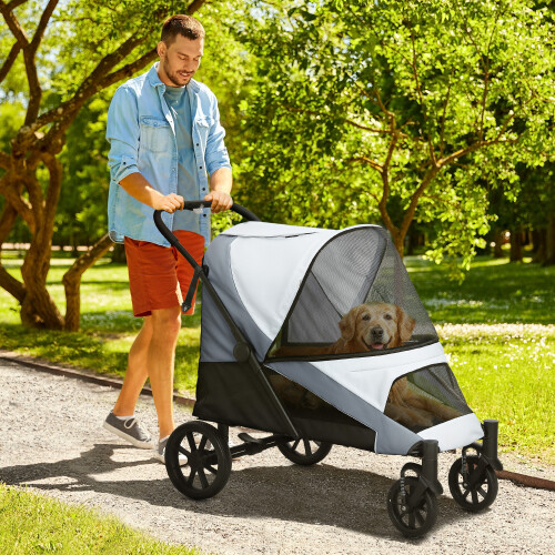 PawHut Carrito para Perro Gris 124 x 67 x 100 cm 1