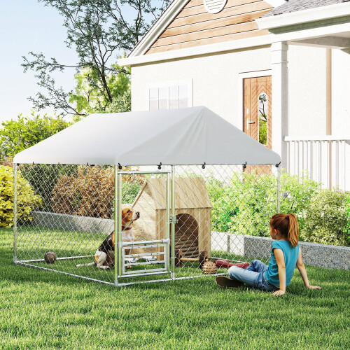 PawHut Perrera Exterior Gris 200 x 200 x 154 cm 1