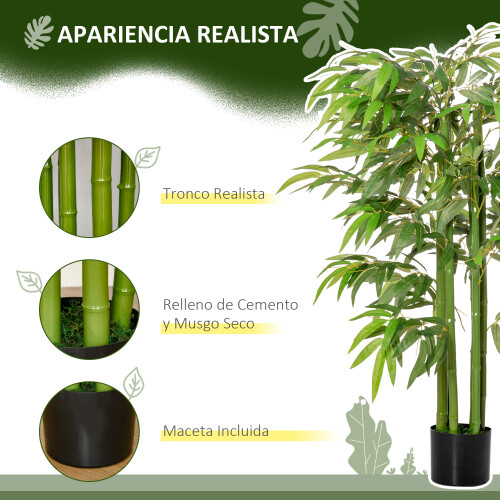 Homcom Bambú Artificial Verde Ø17 x 140 cm 1