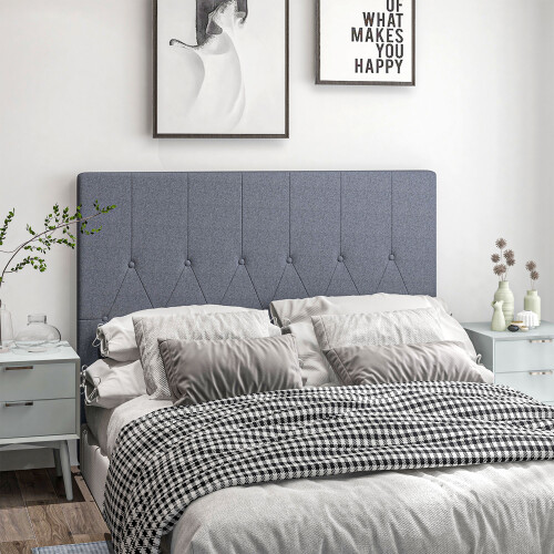 Homcom Cabecero de Cama Gris 160 x 7 x 120 cm 1