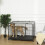 PawHut Jaula Metal Perro Gris 125 x 76 x 81 cm 2