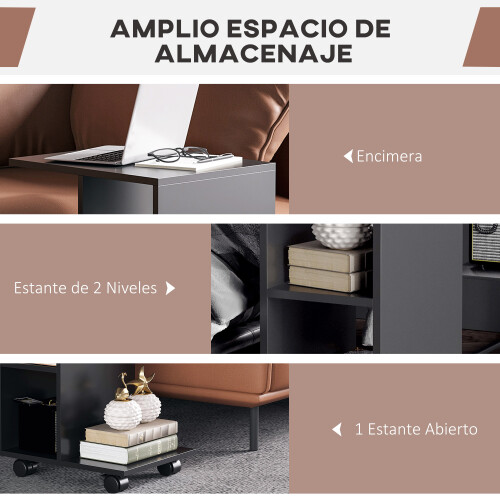 Homcom Mesa Auxiliar Negro 45 x 35 x 58 cm 1