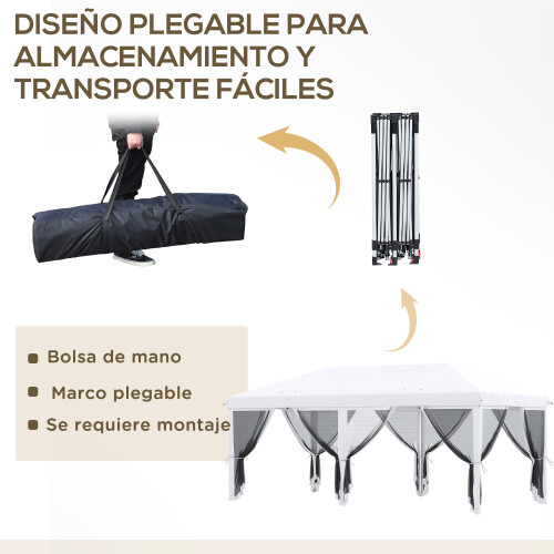 Outsunny Carpa Plegable Beige 585 x 295 x 270 cm 2