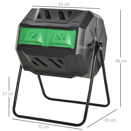 Outsunny Compostador Bicolor 71 x 65 x 96 cm 2
