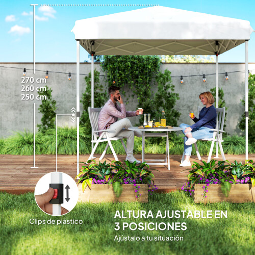 Outsunny Carpa Plegable Blanco 248 x 248 x 270 cm 2