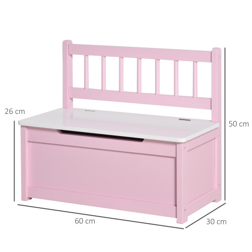 Homcom Baúl de Juguete Rosa 60 x 30 x 50 cm 2
