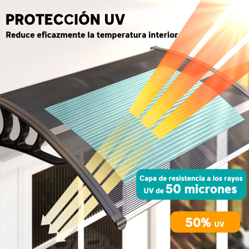 Outsunny Marquesina Exterior Negro 100 x 75 x 23 cm 1
