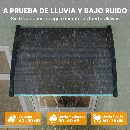 Outsunny Marquesina Exterior Negro 100 x 75 x 23 cm 2