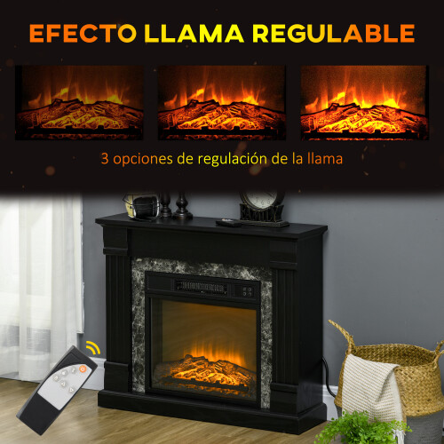 Homcom Chimenea Eléctrica Negro 80 x 21.6 x 67.8 cm 1