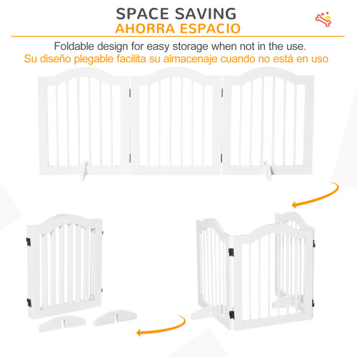 PawHut Barrera de Seguridad Blanco 154.5 x 29.5 x 61 cm 2