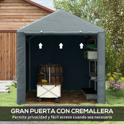 Outsunny Carpa para Herramienta Gris 160 x 218 x 172 cm 1
