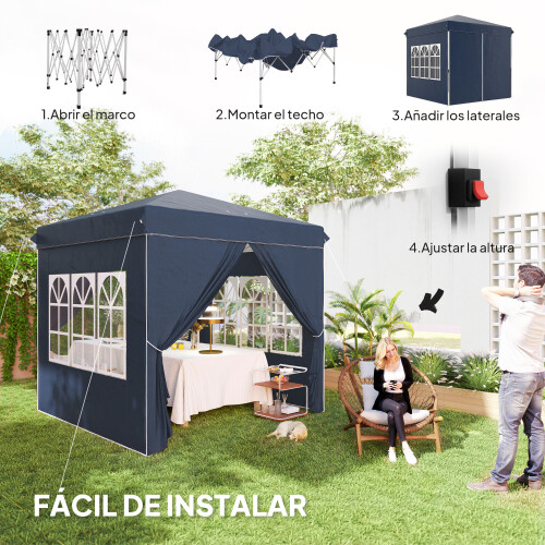Outsunny Carpa Plegable Azul 248 x 248 x 270 cm 1