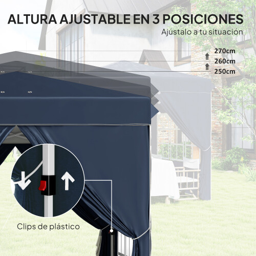 Outsunny Carpa Plegable Azul 248 x 248 x 270 cm 2