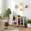 PawHut Conejera de Madera Bicolor 110 x 50 x 86 cm 2