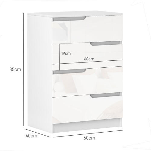 Homcom Cómoda Blanco 60 x 40 x 85 cm 2