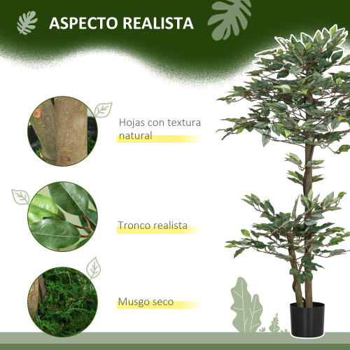 Outsunny Ficus Artificial Verde 15 x 15 x 150 cm 2