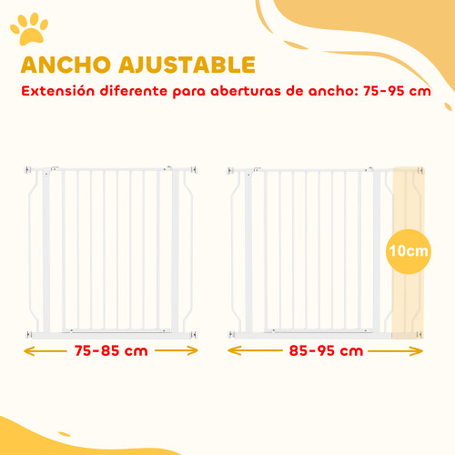 PawHut Barrera de Seguridad Blanco 95 x 1.5 x 76 cm 2