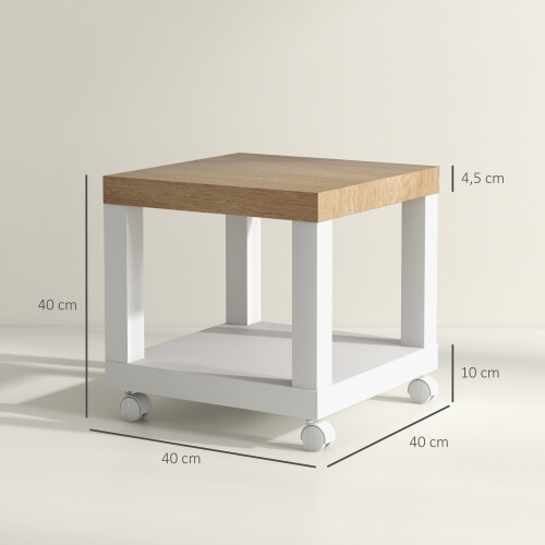 Homcom Mesa Auxiliar Bicolor 40 x 40 x 40 cm 2