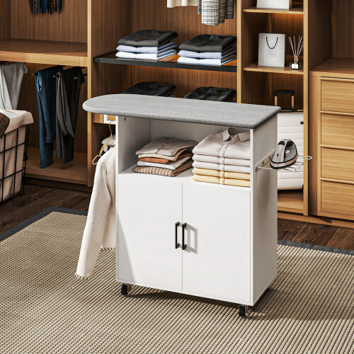 Homcom Mueble de Planchar Blanco 125 x 43.5 x 102.5 cm 1