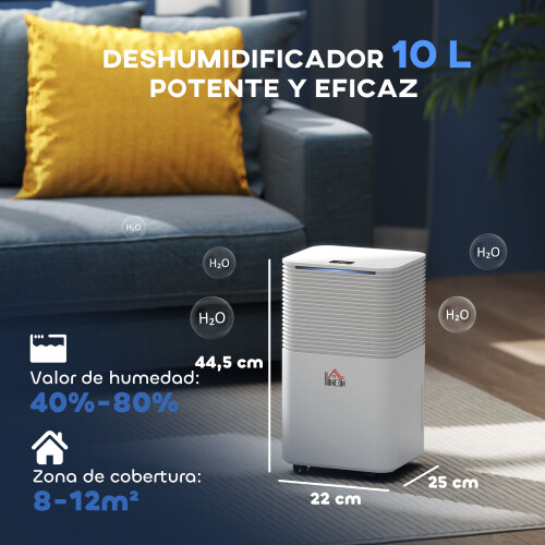 Homcom Deshumidificador Blanco 22 x 25 x 44.5 cm 2