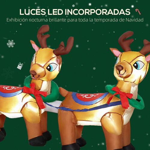 Outsunny Hinchable de Navidad Multicolor 240 x 75 x 100 cm 1