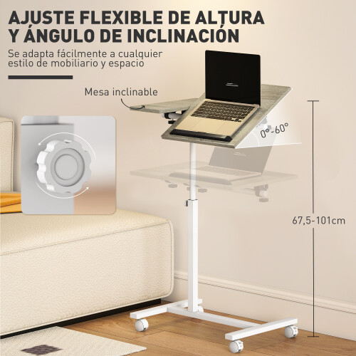 Homcom Mesa Auxiliar Marrón 57 x 40 x 101 cm 1