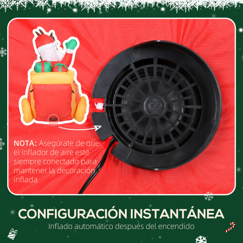 Outsunny Hinchable de Navidad Multicolor 240 x 75 x 100 cm 2