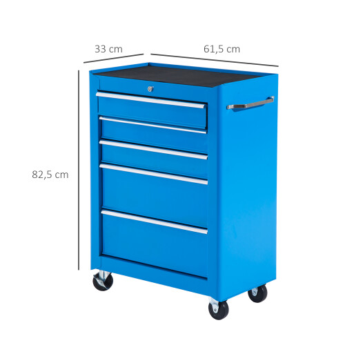 Homcom Carro de Herramienta Azul 61.5 x 33 x 82.5 cm 2