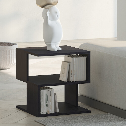 Homcom Mesa Auxiliar Negro 40 x 40 x 43 cm 1