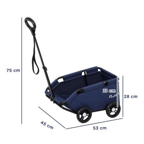 PawHut Cochecito para Perro Azul 53 x 45 x 28 cm 2