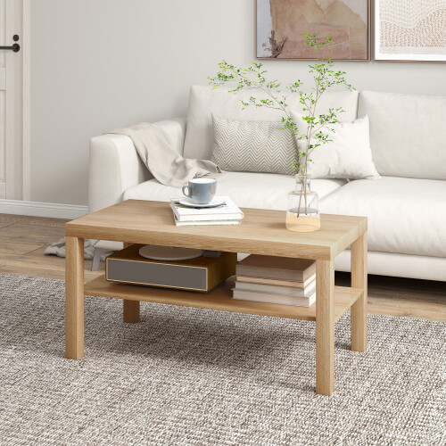 Homcom Mesa de Centro Marrón 90 x 45 x 44.5 cm 1
