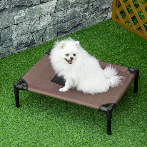 PawHut Cama Elevada para Mascota Marrón 61 x 46 x 18 cm 2