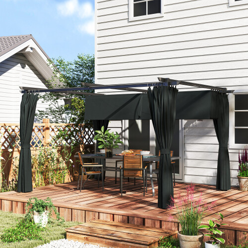 Outsunny Pérgola Gris 390 x 300 x 222 cm 1