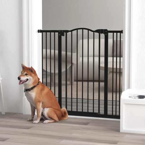 PawHut Barrera para Perro Negro 100 x 3.5 x 94 cm 1