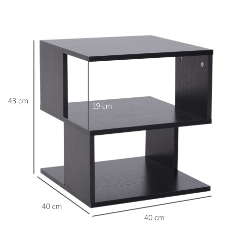 Homcom Mesa Auxiliar Negro 40 x 40 x 43 cm 2