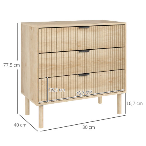 Homcom Cómoda Marrón 80 x 40 x 77.5 cm 2
