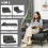 Homcom Sofá Cama Doble Gris 102 x 73 x 81 cm 4