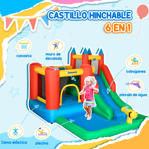 Outsunny Castillo Hinchable Multicolor 330 x 245 x 215 cm 1