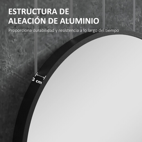 Homcom Espejo de Baño Negro 60 x 90 x 3 cm 2