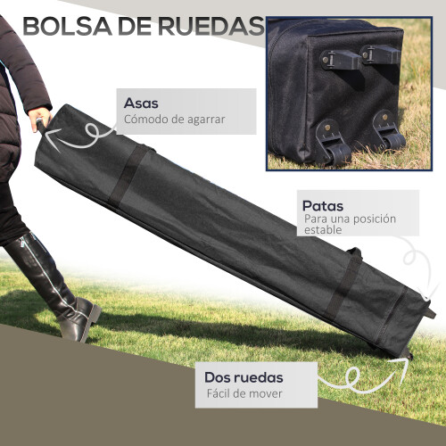 Outsunny Carpa Plegable Gris 392 x 392 x 283 cm 1