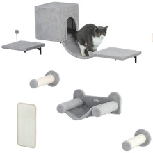 Estantes para Gatos Gris 106 x 30 x 30.5 cm