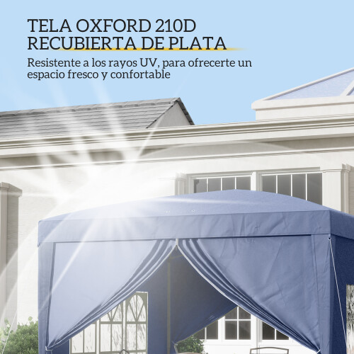 Outsunny Carpa Plegable Azul 295 x 295 x 258 cm 2