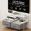 Homcom Mueble de TV Bicolor 98 x 29 x 56 cm 4