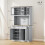 Homcom Alacena de Cocina Gris 100 x 40 x 180 cm 3