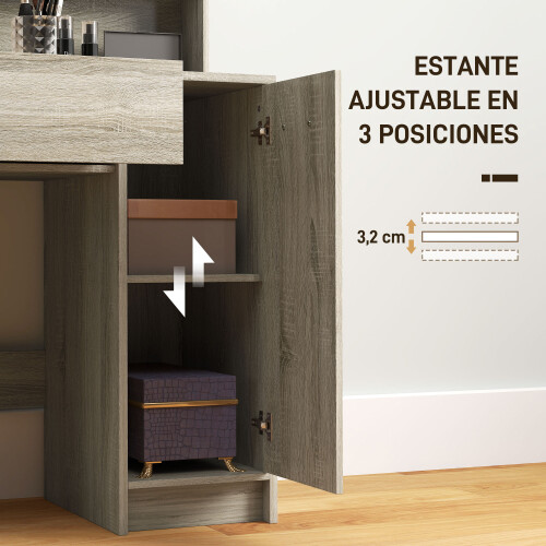 Homcom Tocador de Maquillaje Marrón 80 x 40 x 132 cm 2